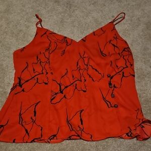 Elegant Red Spaghetti Strap Top